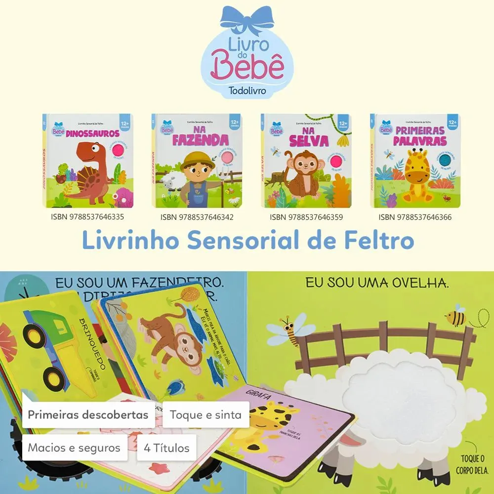 Livros sensoriais de primeiras palavras