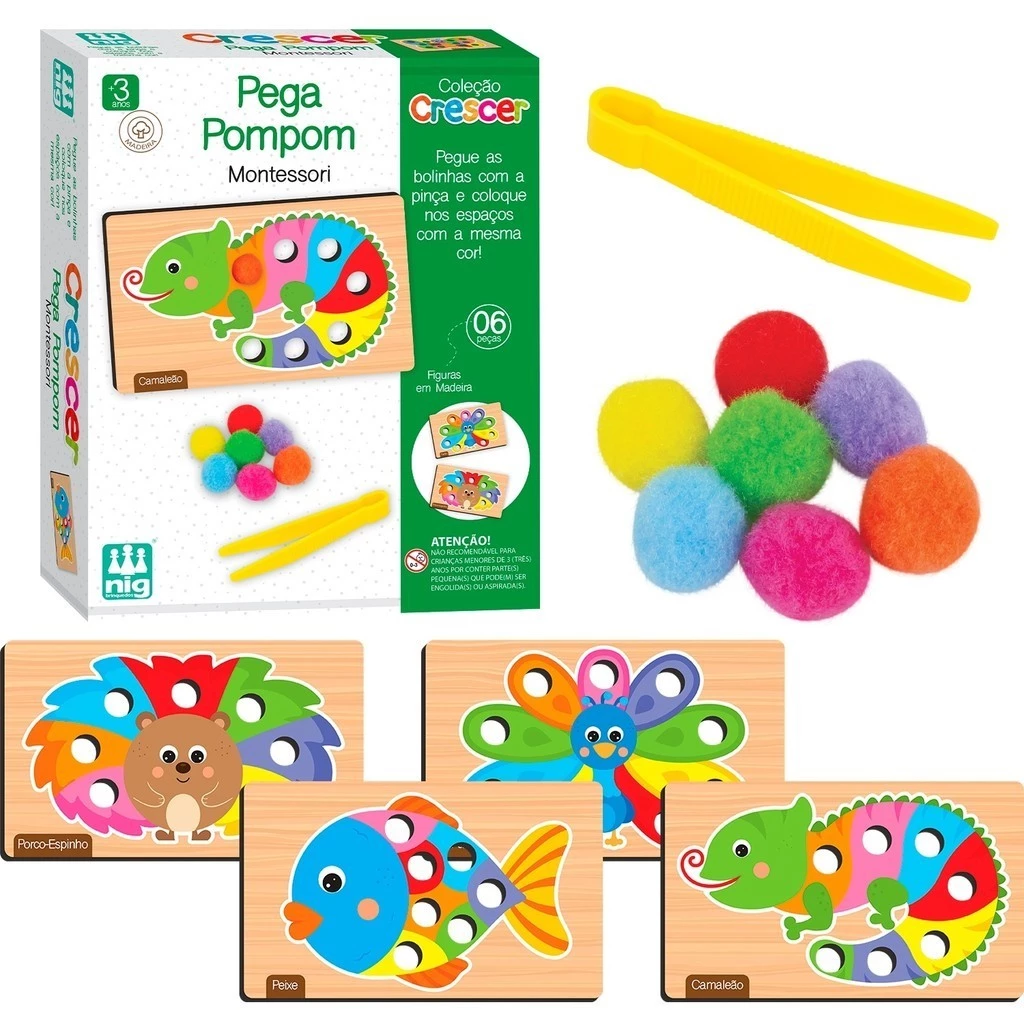 Jogo de encaixe e pinça
